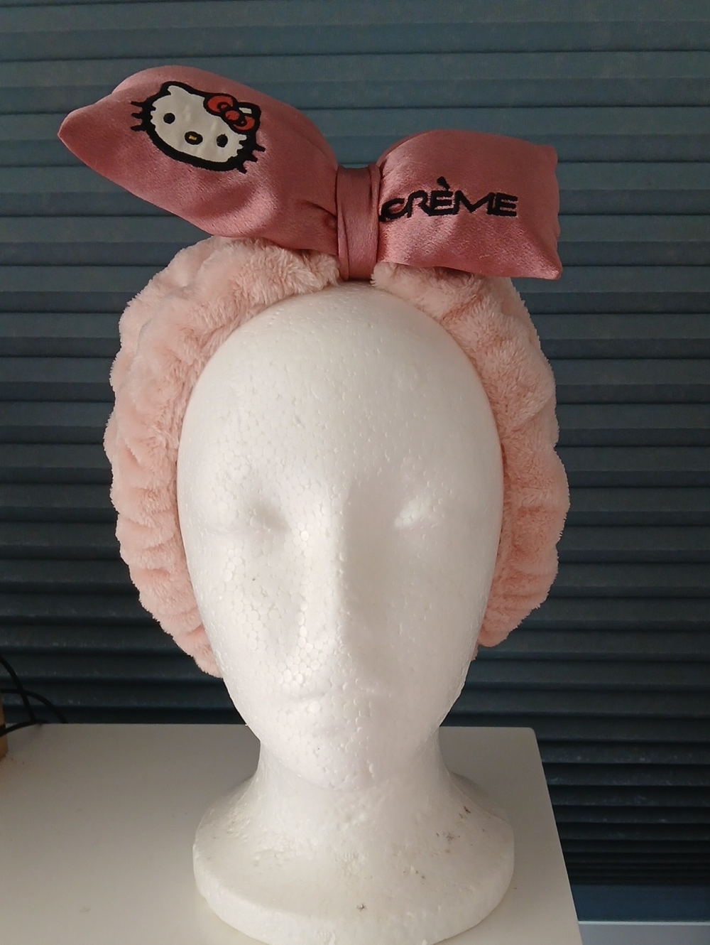 Pink Hello Kitty Bow Plush Skin Care Headband